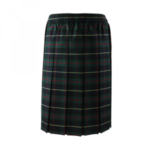 Green/Yellow Tartan Box Pleated Skirt